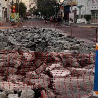 Corte de tránsito en calle 12 de Octubre por obras
