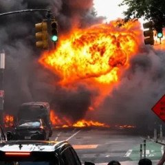 Auto se incendió y explotó en Manhattan