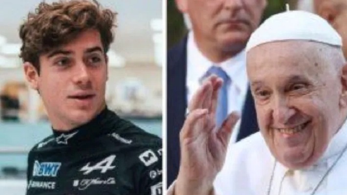Franco Colapinto rindió homenaje al Sumo Pontífice