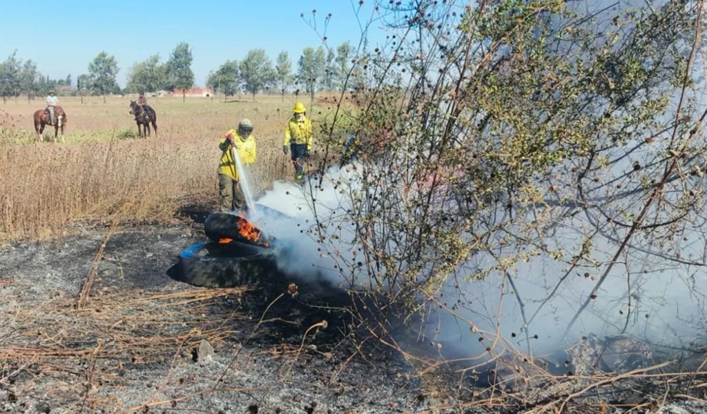 Controlaron un incendio en la ruta provincial 24