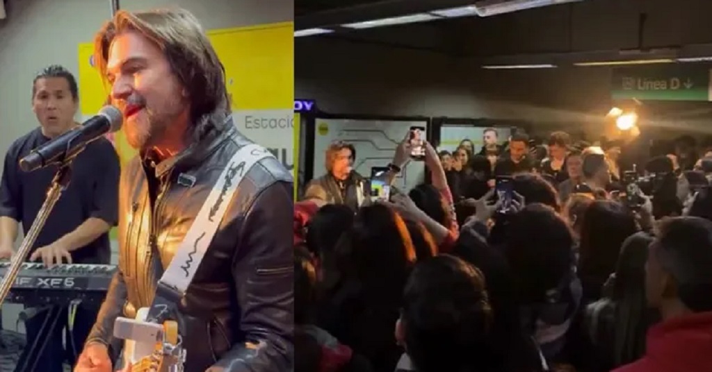 Juanes cantó gratis en un subte porteño