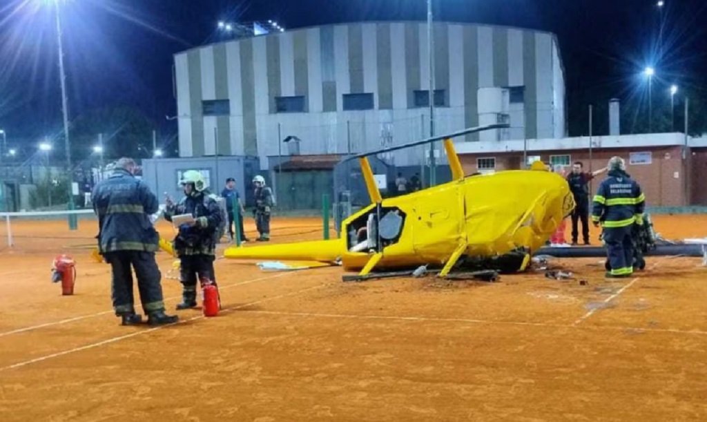 Cayó un helicóptero en Palermo: 3 heridos