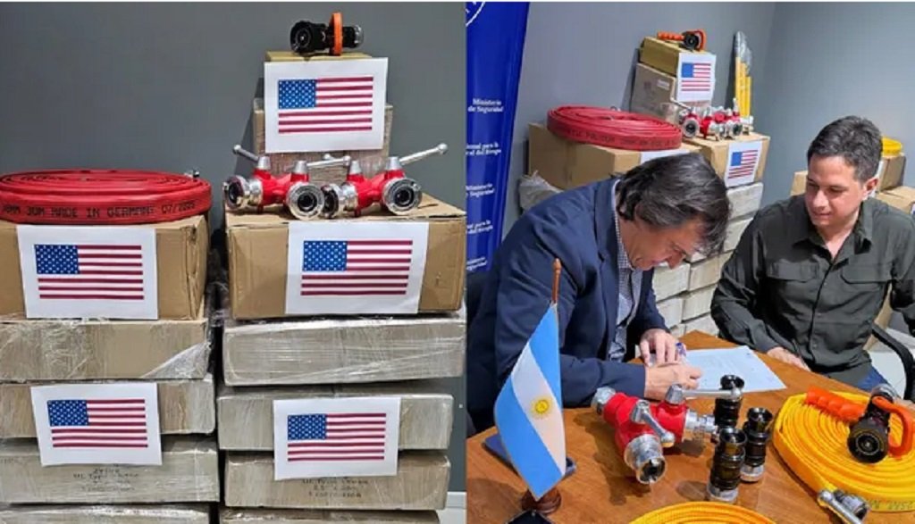 Incendios en Chubut: EEUU aportó mangueras