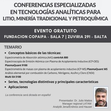 Conferencias sobre Tecnologías Analíticas en COPAIPA