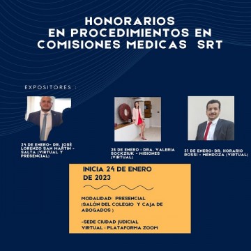 Curso para Abogados: Honorarios en Comisiones Médicas SRT