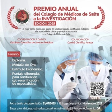 Premio Anual de Investigación médica 2025: Postulaciones