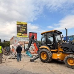 Obras de bacheo en Pje. Baigorria y Av. Jujuy