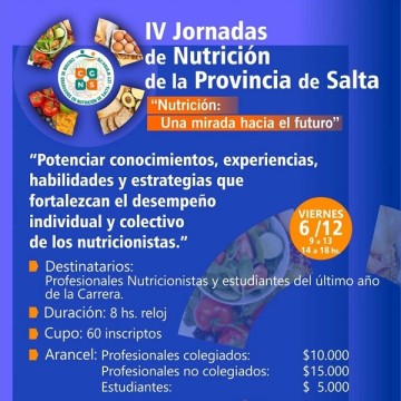 Jornadas de Nutrición destinadas a profesionales y estudiantes