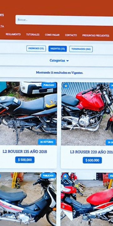 Subasta electrónica de motos del Poder Judicial